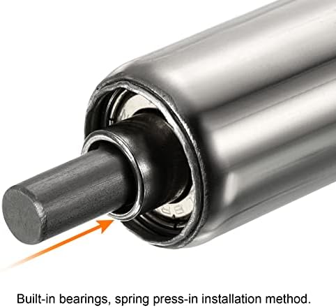 PATIKIL Conveyor Roller 1" Diameter 10" Length, Stainless Steel Gravity Transmission Replacement Part Galvanized End, Silver - Image 4