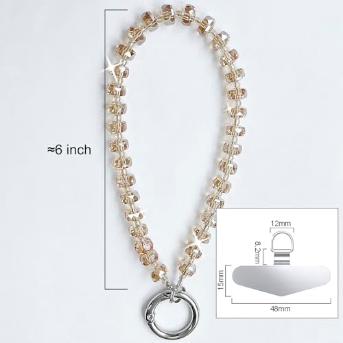 TENOC Beaded Phone Wrist Strap, Champagne - Image 2