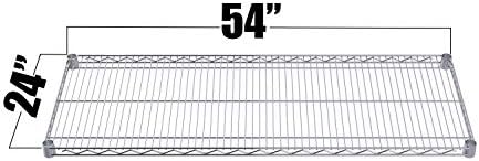 Chrome Wire Shelf |Pack of 2 Shelves| for Storage in Dry Environments | Ideal for Stores, Restaurants, Businesses and Homes (Chrome Wire Shelves, 24''W x 54''L) - Image 2