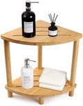 Bamboo Shower Stool for Inside Shower 2-Tier,Corner Shower Bench by Unknown