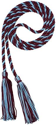 Tassel Depot Graduation Honor Cord - Maroon/Light Blue - Every School Color Available - Made In Usa by TasselDepot