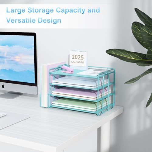 Spacrea 4-Tier Paper Organizer for Desk with File Organizer - Image 7
