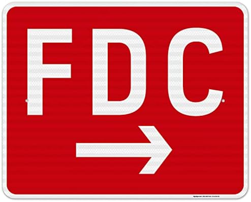 FDC Right Arrow Sign, Red Background, by SigoSigns