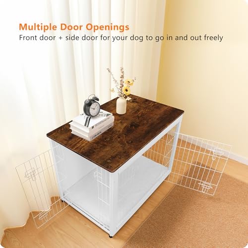 DWANTON 38.5" XL Dog Crate Furniture with Cushion, Large Dog Kennel Indoor - Image 2