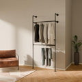 pamo Industrial Clothing Rack Wall Mounted Black – 41" W × 87" H, 441 lbs by pamo