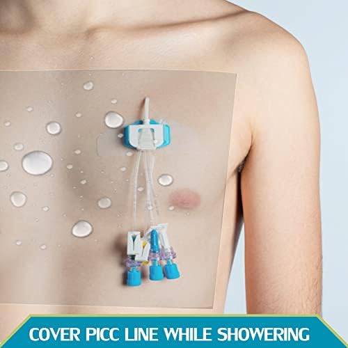 Waterproof Dialysis Catheter Shower Cover Large Coverage Shields for Peritoneal Dialysis Port Accessories PD Chest Catheter Central PICC Line Feeding Tube 9"x9"(Pack of 25) - Image 3