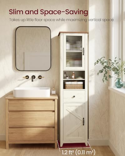 VASAGLE Tall Bathroom Cabinet, Narrow Space Saver, 15.7 x 12.4 x 67.3 inch - Image 4