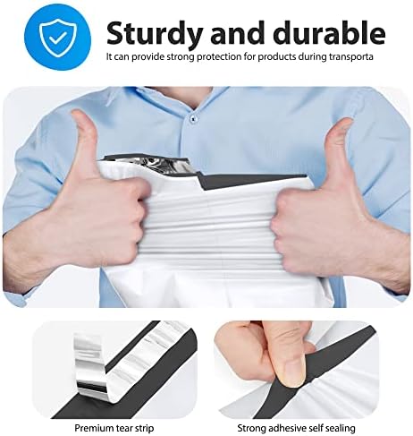 Fuxury 2000 Pcs 12x15.5" Poly Mailers,Waterproof Mailing Envelopes for Clothing, Strong Adhesive Poly Shipping Postage Bags for Small Business(White) - Image 5