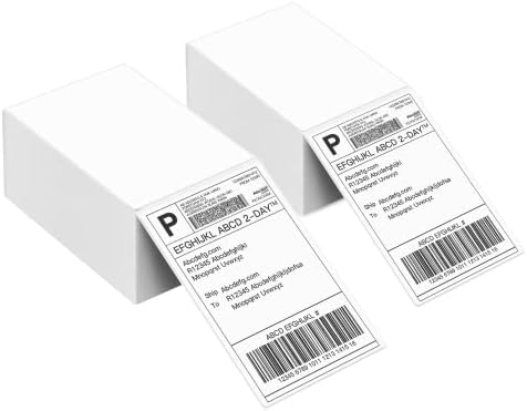 Nelko 4x6 Thermal Labels Fanfold, 1000 Shipping Labels for Label Printer by NELKO