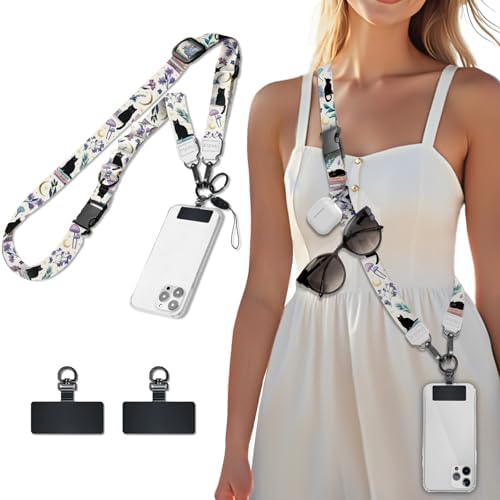 Icycay Phone Lanyard Crossbody Strap Neck Adjustable Teacher Women Cat Book by Icycay