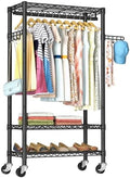 Golpart Heavy Duty Rolling Clothes Rack Wheels Portable Metal Garment Rack by Golpart