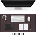 Leather Desk Pad Protector,Non-Slip Desk Pad(Dark Coffee, 35.4" x 17") by CADONO