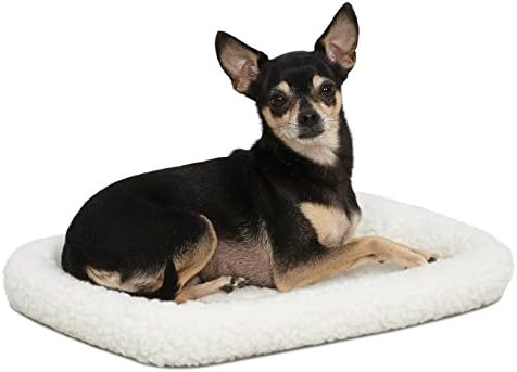 MidWest Homes for Pets QuietTime XXS Dog Bed - White Fleece Bolster, Ultra-Soft and Machine Washable, Fits 18-Inch Crates and Carriers, for Small Dogs and Cats by MidWestHomesForPets