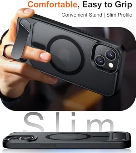 Temdan Magnetic Compatible with iPhone 15 Case, [Built-in Invisible Kickstand][Compatible with MagSafe] [Military Grade Shockproof] Slim Translucent Matte Phone Case for iPhone 15 6.1" - Image 6