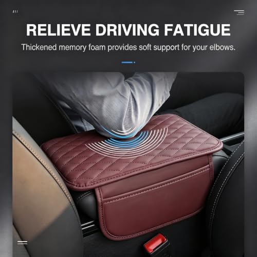 Center Console Cover, Car Armrest Pad 12.6"x7.9" with Storage Bags - Image 3