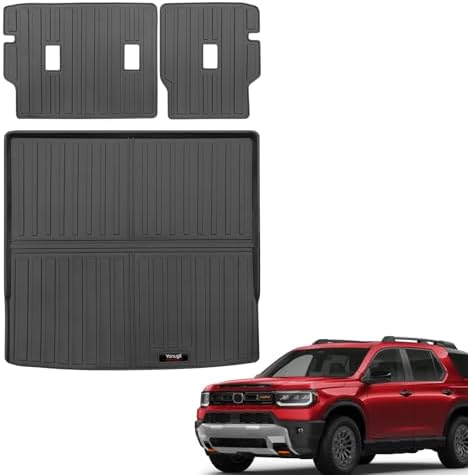 Custom for 2026 Honda Passport Cargo Mats Trunk Liner and Rear Seat Backrest Mats All Weather TPE Protection Mat Accessories (for 2026 Honda Passport) by Yonugli