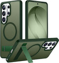 Temdan Magnetic for Samsung Galaxy S26 Ultra Case, [Innovate Stand][Military Grade Drop Protection][Non Slip][Translucent Matte] Shockproof Phone Case for Galaxy S26 Ultra 2026 -Green by Temdan