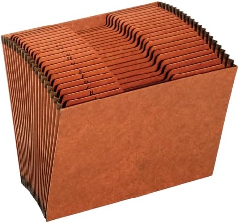 Globe-Weis Pendaflex Heavy Duty Expanding File, File Organizer for School, Home and Office, Durable 21-Pocket File, Open Top, 21 Pockets, A-Z, 1/3 Cut Tabs, Letter Size, Brown (R217AHD) by TOPSProducts
