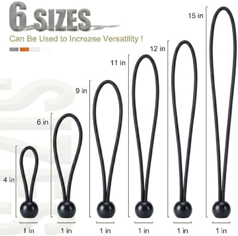 30 Pack Ball Bungee Cord, Heavy Duty Bungie Cord Balls (4",Black) - Image 2