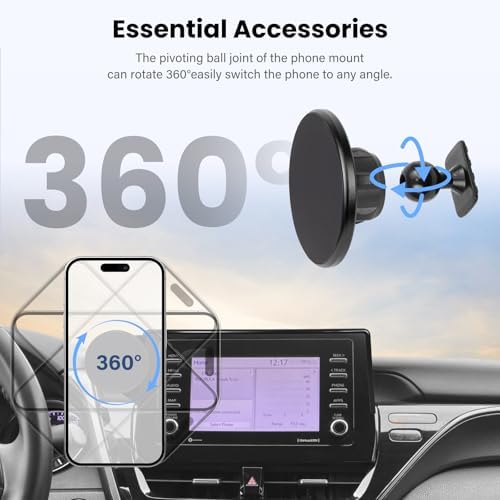 Car Phone Holder Fit for Toyota Camry 2021 2022 2023 2024 - for MagSafe Magnetic Cell Phone Mount for Camry Accessories 7 inch Touchscreen - Strong Magnets for iPhone (NOT FIT 9 inch) - Image 7