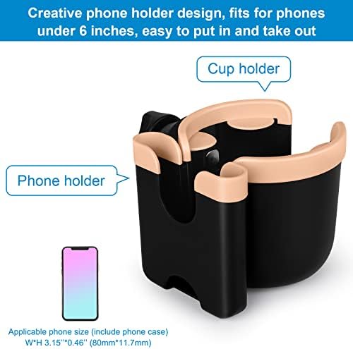 Accmor Stroller Cup Holder with Phone Holder, Bike Cup Holder, Universal Cup Holder for Uppababy Nuna Doona Strollers, 2-in-1 Cup Holder for Walker, Wheelchair, Scooter - Image 3