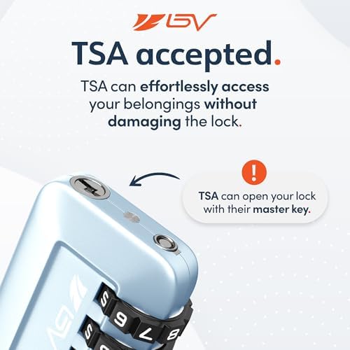 TSA Accepted Luggage Travel Lock, Set-Your-Own Combination Lock for School Gym Locker, Luggage Suitcase Baggage Locks, Filing Cabinets, Toolbox, Case (Arctic Blue, 4 Pack) - Image 3