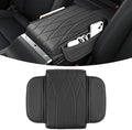SINGARO Car Center Console Cover Pad, Universal Leather Waterproof Thick Arm Rest Cover for Car with 2 Storage Bags, Car Interior Accessories for Most Vehicles, Cars, SUVs, Trucks (Black) by SINGARO