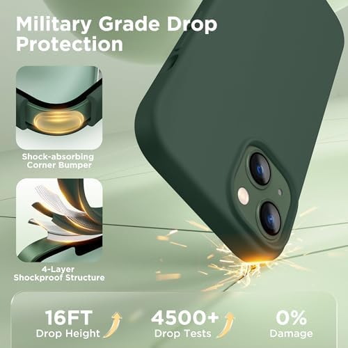 GolbinBox Magnetic for iPhone 13/14 Case, Silicone Cover, Dark Green - Image 5