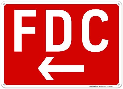 FDC Left Arrow Sign, Red Background, by SigoSigns