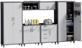 Garage Storage Cabinets System 6PCS Workshop Set with Drawers Locking Heavy Duty Rolling Cart with Adjustable Shelves Garage Tool Workbench Cabinets, 6pcs-47 by FLIXELIO