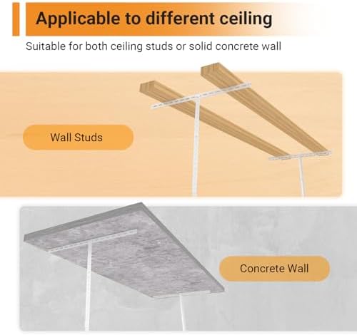 4x6ft Overhead Ceiling Garage Storage Rack, 450LBS Capacity, White - Image 7