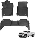 Floor Mats for Toyota Tacoma 2024 2025 2026 Double Cab Auto Trans (Not fit Hybrid), Custom Fit All-Weather TPE Floor Liners, Front & 2nd Row for Tacoma TRD/SR/SR5/limited Car Accessories by Partzer