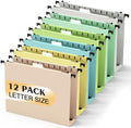 SHUTEX Plastic Hanging File Folder, 12 Pack, Letter Size, Pastel Colors by Shutex
