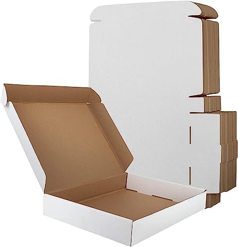 RLAVBL 13x10x2 Inches Shipping Boxes Set of 25, White Small Corrugated Cardboard Box, Mailer Boxes for Packing Small Business by RLAVBL