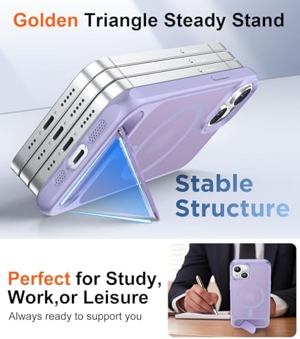 Temdan Magnetic Compatible with iPhone 14 Case/iPhone 13 Case,[Built-in Invisible Kickstand][Compatible with MagSafe][Military Grade Shockproof] Slim Translucent Matte Phone Case for iPhone 14/13 6.1" - Image 5