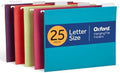 Oxford Hanging File Folders, 25 Pack, Letter Size (8.5" x 11"), 5 Bright Colors, 5 Tab Positions, Includes Tabs and Inserts, Hanging Files for Office and Document Organization by Oxford