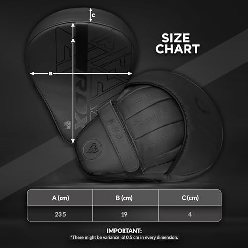 RDX Boxing Pads Curved Focus Mitts, Maya Hide Leather Kara Hook and jab Training Pads, Adjustable Strap Ventilated, MMA Muay Thai Kickboxing Coaching Martial Arts Punching Hand Target Strike Shield - Image 6