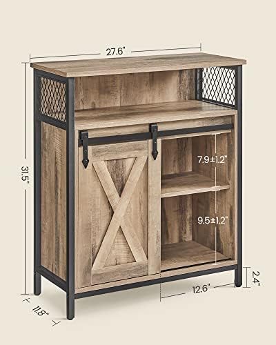 VASAGLE Buffet Cabinet, Coffee Bar with 1 Sliding Barn Door - Image 3
