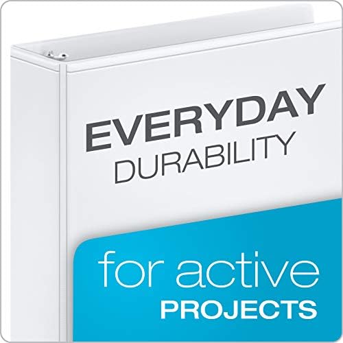 Cardinal Performer 3-Ring Binders, 1.5", Non-Locking Slant-D Rings, 375-Sheet Capacity, ClearVue Presentation, Non-stick, PVC-Free, White, 4-Pack (27400) - Image 2