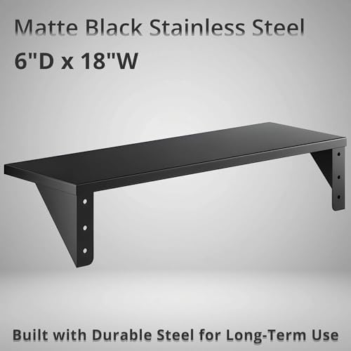 6" x 18" Small Stainless Steel Wall Shelf, Heavy Duty Storage Rack for Kitchen, Bathroom, Garage - Image 2