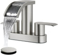 gotonovo 4’’ Centerset Bathroom Sink Faucet Waterfall Brushed Nickel by HOME