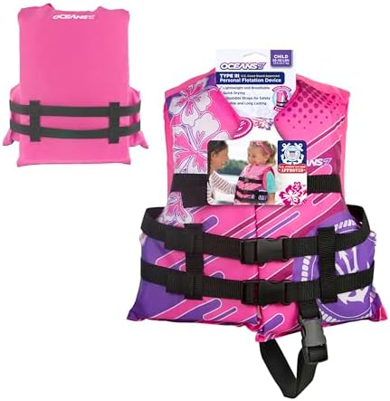 Aqua Oceans 7 Life Jacket for Kids - US Coast Guard Approved Life Vest for Infant, Child & Youth Boys and Girls, Open-Side PFD for Boating, Swimming & Water Sports - Image 4