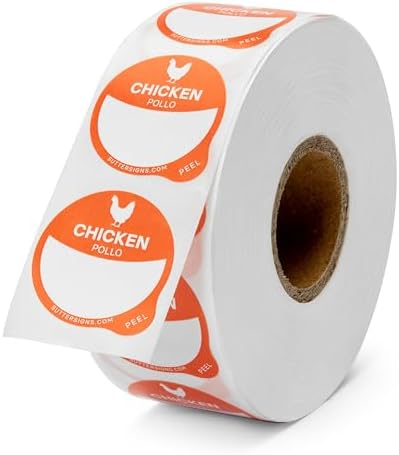 Chicken Food Labels 1000 pcs by SutterSigns