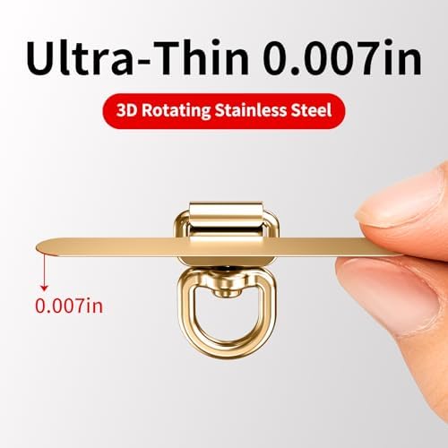 saxsion Phone Tether Tab & Lanyard Tab, 360° Swivel Clip - Ultra Thin Stainless Steel Universal Patch for All Phone Cases - Image 2
