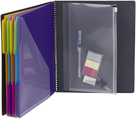 Smead 24 Pocket Poly Project Organizer, 1/3-Cut Tab, Letter Size, Gray with Bright Colors (89206), (Pack of 10) - Image 3