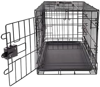 Amazon Basics Portable, Foldable Metal Wire Small Dog Crate with Removable Tray, Divider Panel, Single Door, Easy to Assemble, 24" x 18" x 20", Black - Image 3