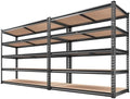 REIBII 2000LBS Garage Shelving Heavy Duty 72''H Storage Shelves 5 Tier Heavy Duty Shelving, Adjustable Metal Shelves for Garage Pantry Closet Kitchen Basement 35.5" W x72 H x 15.8" D, 2 Pack by REIBII