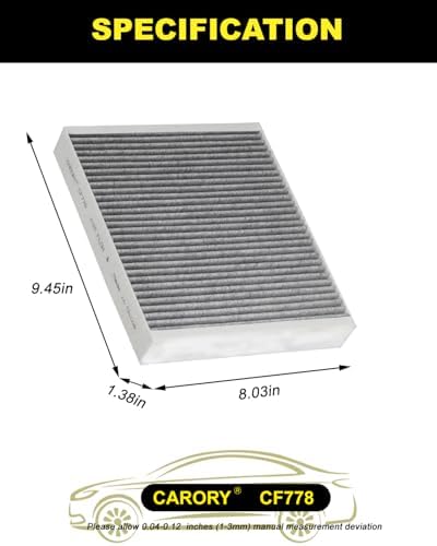 Cabin Air Filter w/Activated Carbon for 2011–2016 Cruze, 2013–2015 Malibu, 2013–2022 Trax, 2013–2022 Encore, 2012–2020 Sonic, 2010–2016 SRX, 2010–2016 LaCrosse, 2013–2022 Spark, and More, CF778 - Image 2