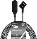 GE Indoor Flat Plug Extension Cord 15 Ft, 3-Outlet Braided Extension Cord by Unknown