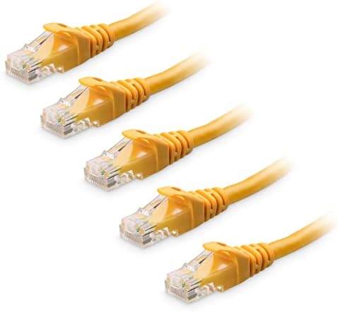 Cable Matters 10Gbps 5-Pack Snagless Cat 6 Ethernet Cable, 5ft, Yellow by CableMatters